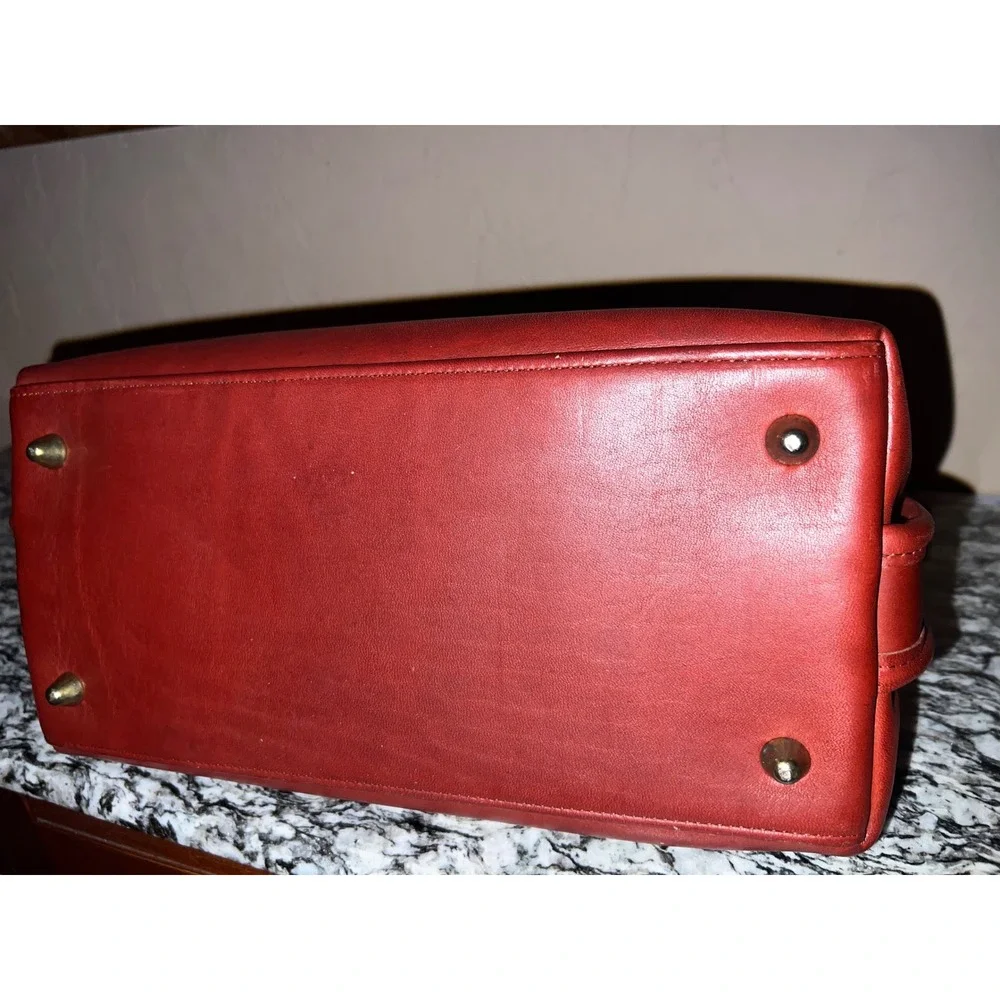 Vintage Coach Baxter 9903 Bordeaux Burgundy Glove Tanned Leather Satchel USA KMM